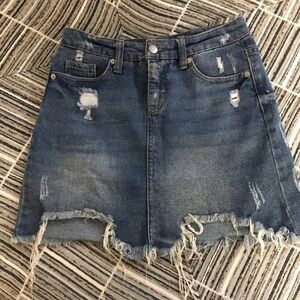 Wild Fable 00 XS Denim Skirt frayed hem distressed mini